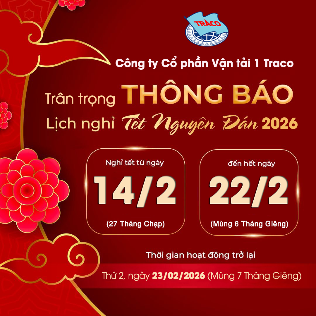 [TRACO] Thông báo lịch nghỉ Tết Nguyên đán - Xuân Bính Ngọ 2026